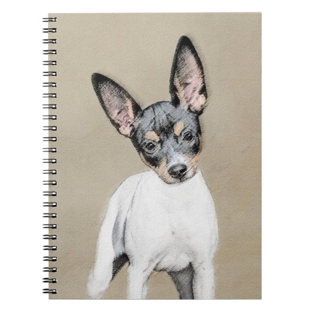 Rat Terrier Painting - Cute Original Dog Art Notebook (Front)