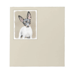 Rat Terrier Painting - Cute Original Dog Art Notepad