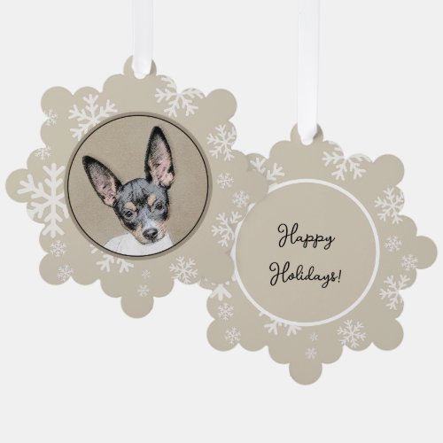 Rat Terrier Painting _ Cute Original Dog Art Ornament Card
