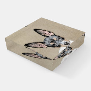 Rat Terrier Painting - Cute Original Dog Art Paperweight
