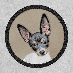 Rat Terrier Painting - Cute Original Dog Art Patch