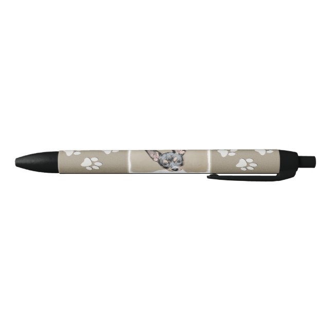 Rat Terrier Painting - Cute Original Dog Art Pen (Bottom)