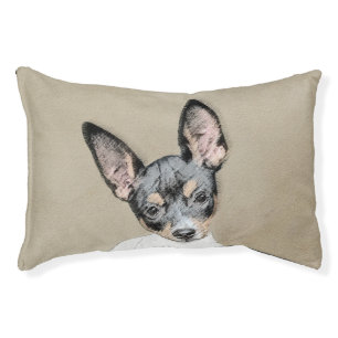 Rat Terrier Painting - Cute Original Dog Art Pet Bed