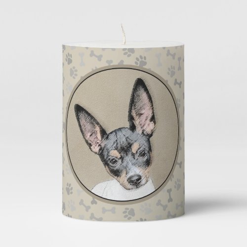 Rat Terrier Painting _ Cute Original Dog Art Pillar Candle