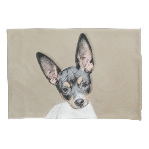 Rat Terrier Painting - Cute Original Dog Art Pillow Case