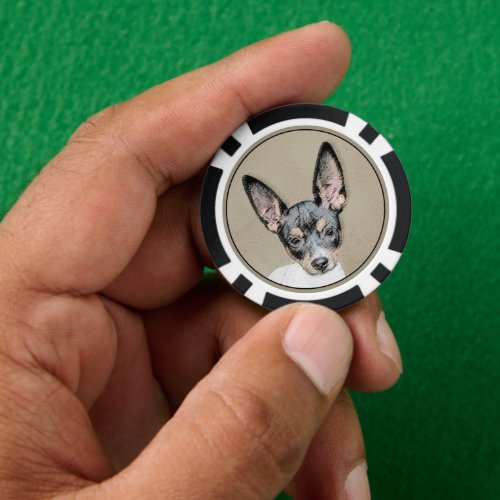 Rat Terrier Painting _ Cute Original Dog Art Poker Chips