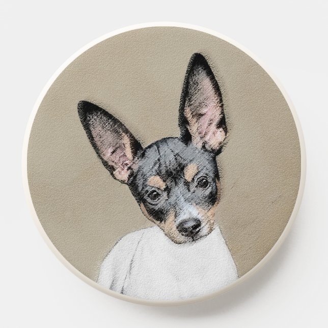 Rat Terrier Painting - Cute Original Dog Art PopSocket (Popsocket)
