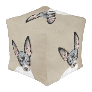 Rat Terrier Painting - Cute Original Dog Art Pouf