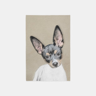 Rat Terrier Painting - Cute Original Dog Art Rug