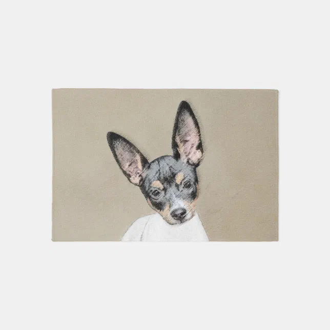 Rat Shaped Rug Rat Terrier Painting - Cute Original Dog Art Rug | Zazzle