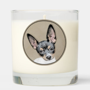 Rat Terrier Painting - Cute Original Dog Art Scented Candle