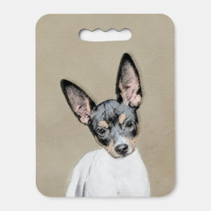 Rat Terrier Painting - Cute Original Dog Art Seat Cushion