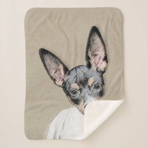 Rat Terrier Painting - Cute Original Dog Art Sherpa Blanket