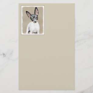 Rat Terrier Painting - Cute Original Dog Art Stationery