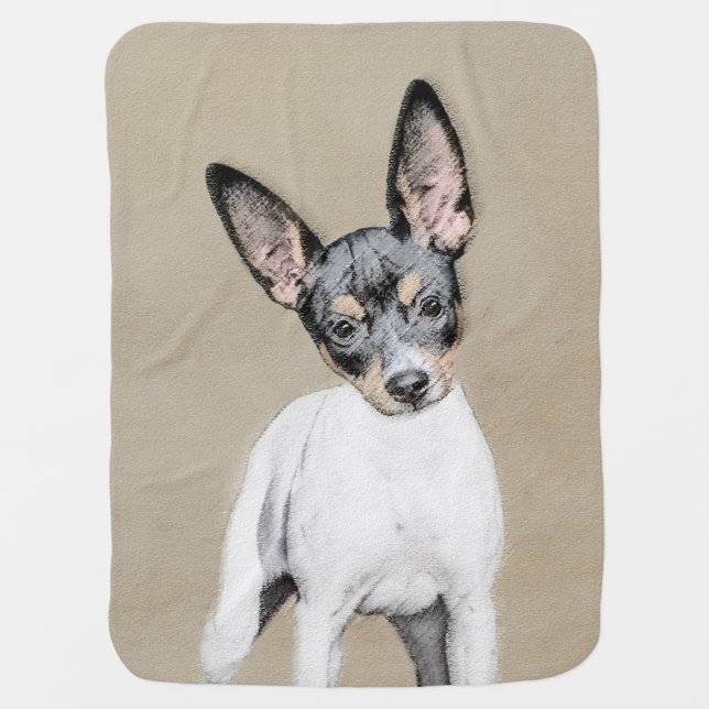 Rat Terrier Painting - Cute Original Dog Art Stroller Blanket (Front)
