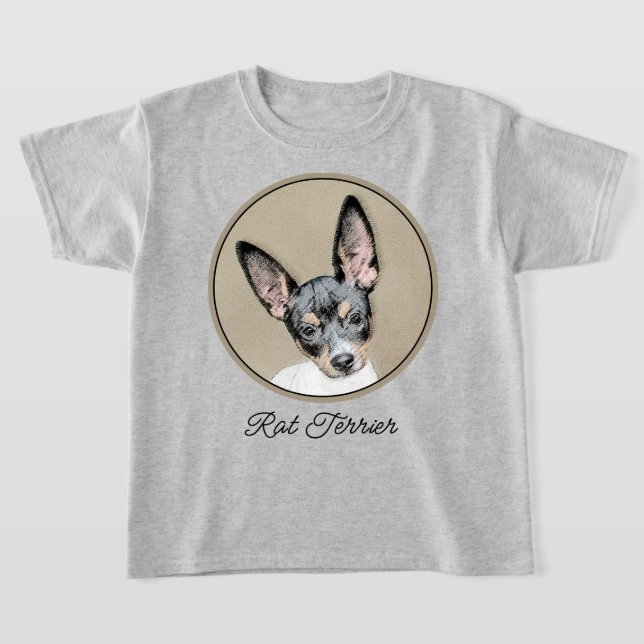 Rat Terrier Painting - Cute Original Dog Art T-Shirt (Laydown)