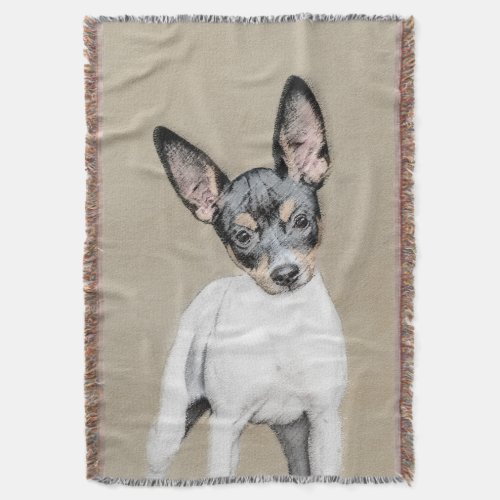 Rat Terrier Painting _ Cute Original Dog Art Throw Blanket