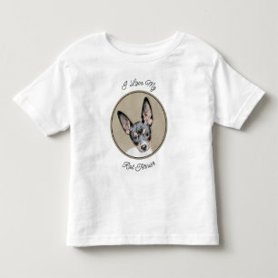 Rat Terrier Painting - Cute Original Dog Art Toddler T-shirt