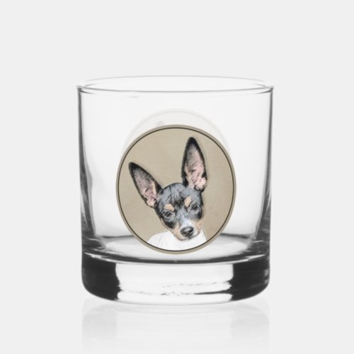 Rat Terrier Painting _ Cute Original Dog Art Whiskey Glass
