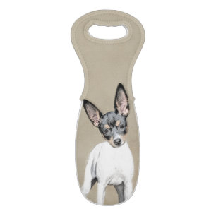 Rat Terrier Painting - Cute Original Dog Art Wine Bag