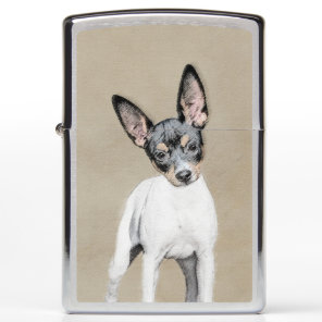 Rat Terrier Painting - Cute Original Dog Art Zippo Lighter