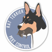 Rat terrier pest control sticker