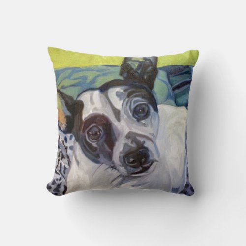 Rat Terrier Pet Portrait Pillow