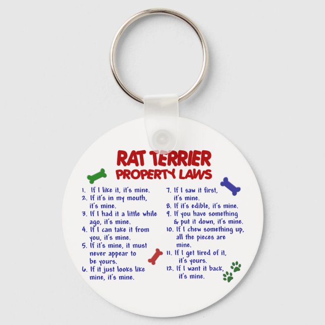 RAT TERRIER Property Laws 2 Keychain (Front)