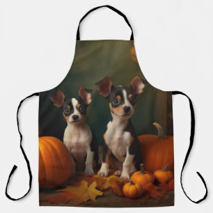 Rat Terrier Puppy Autumn Delight Pumpkin Apron