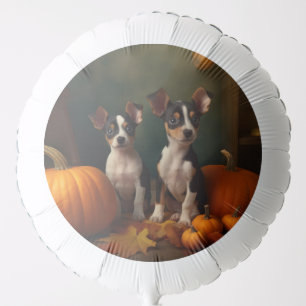 Rat Terrier Puppy Autumn Delight Pumpkin Balloon
