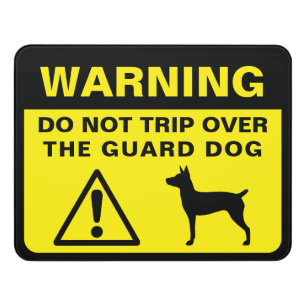 Rat Terrier Silhouette Funny Guard Dog Warning Door Sign