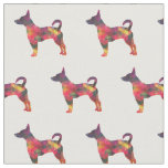 Rat Terrier Silhouette Tiled - Multi Fabric