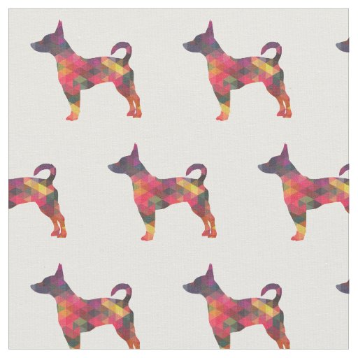 Rat Terrier Silhouette Tiled - Multi Fabric