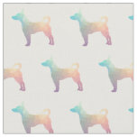 Rat Terrier Silhouette Tiled - Pastel Fabric