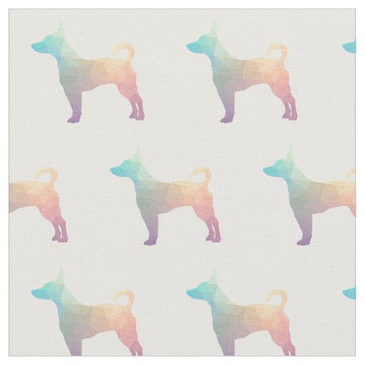 Rat Terrier Silhouette Tiled - Pastel Fabric