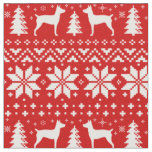 Rat Terrier Silhouettes Christmas Holiday Xmas Fabric