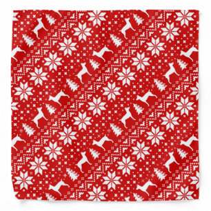 Rat Terrier Silhouettes Christmas Pattern Bandana