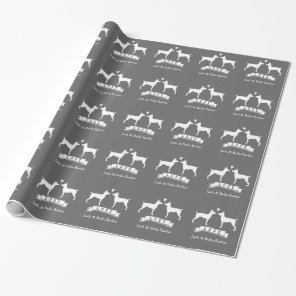 Rat Terrier Silhouettes Couple with Text Wrapping Paper