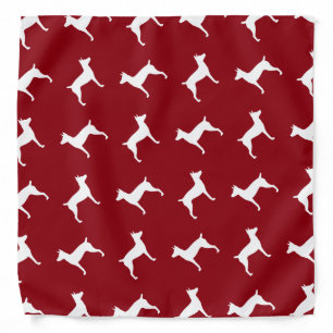 Rat Terrier Silhouettes Pattern Bandana
