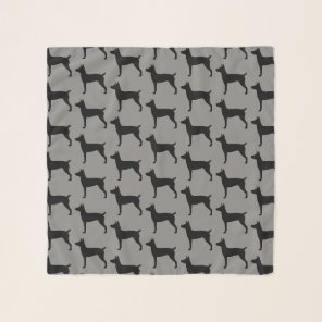 Rat Terrier Silhouettes Pattern Scarf