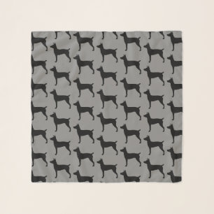 Rat Terrier Silhouettes Pattern Scarf