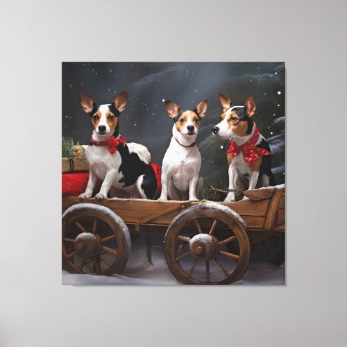 Rat Terrier Snowy Sleigh Christmas Decor