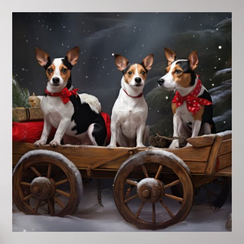 Rat Terrier Snowy Sleigh Christmas Decor