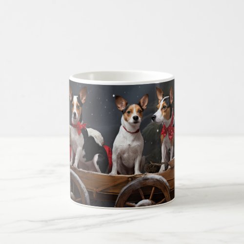 Rat Terrier Snowy Sleigh Christmas Decor Coffee Mug
