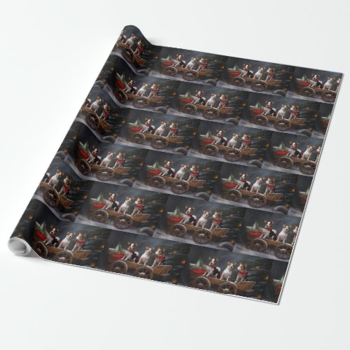 Rat Terrier Snowy Sleigh Christmas Decor Wrapping Paper