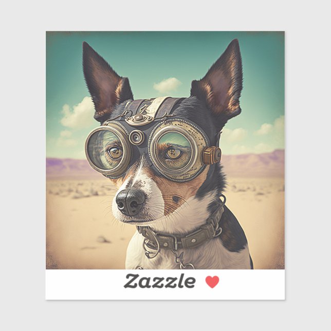 Rat Terrier Steampunk Dog Sticker (Sheet)