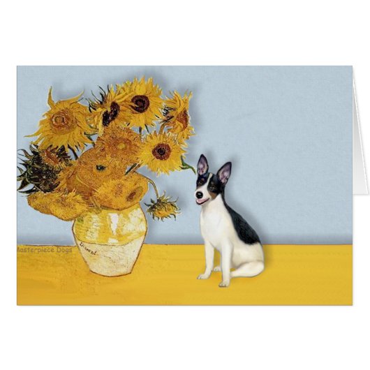 Rat Terrier - Sunflowers Cards (Front Horizontal)