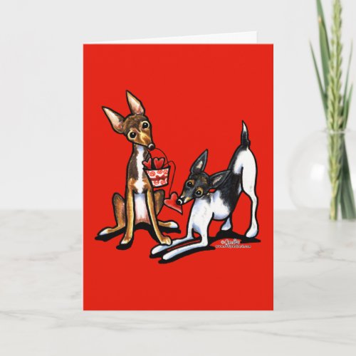 Rat Terrier Sweethearts Valentines Holiday Card