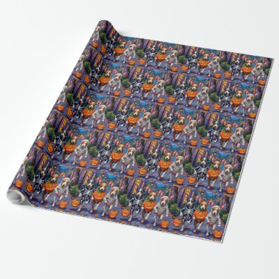 Rat Terrier Trick-or-Treating Halloween Costumes Wrapping Paper