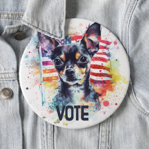 Rat Terrier US Elections Vote for a Change Button